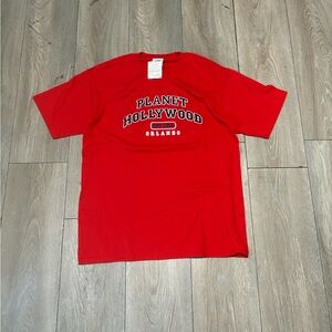 Vintage Men’s 1998 Red Planet Hollywood Orlando Red Shirt Short Sleeve Size L